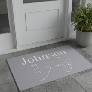 Custom Modern Script Family Name Doormat