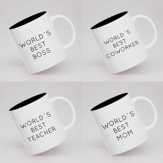 Custom Modern Script World's Best Teacher Mom Dad Coffee Mug