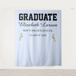 Custom Modern Senior Graduation Party Backdrop Tapestry