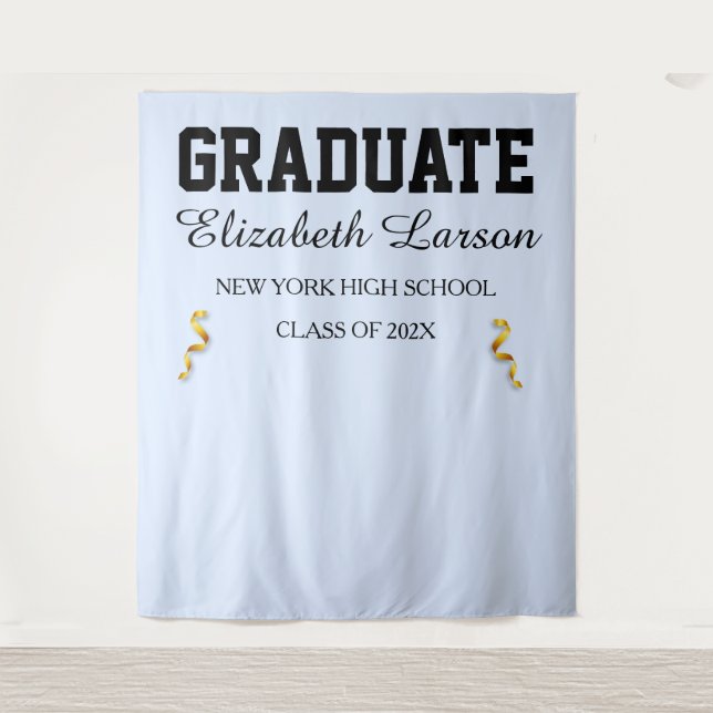 Custom Modern Senior Graduation Party Backdrop  Tapestry (Front)