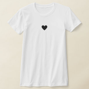 Custom Modern Simple Black Heart T-Shirt