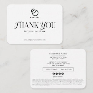 Custom Modern Simple Business Logo Coupon Promo Card