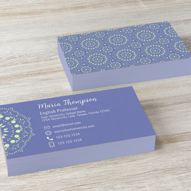 Custom Modern Simple Chic Purple Green Stylish Business Card (Creator Uploaded)
