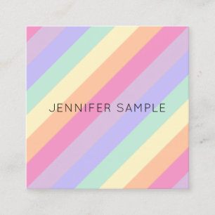 Custom Modern Simple Cute Design Template Colourfu Square Business Card