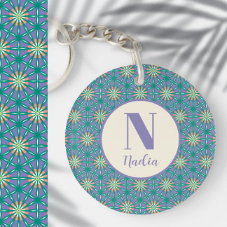 Custom Modern Simple Geometric Pattern Keychain