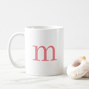 Custom Modern Simple Initial Letter Monogram Cute Coffee Mug