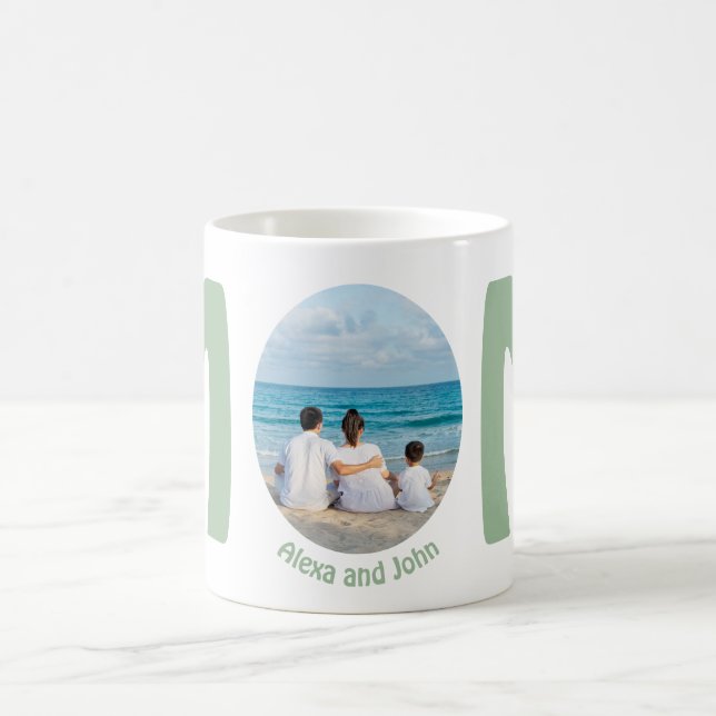 Custom modern simple Mother's Day gift photo Mom Coffee Mug (Center)