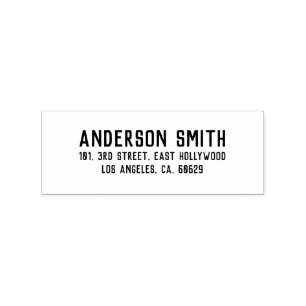 Custom Modern Simple Name Return Address Business  Rubber Stamp