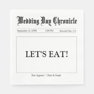 Custom Modern Simple Script Wedding Buffet Paper Napkin