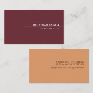 Custom Modern Simple Template Elegant Colors Business Card