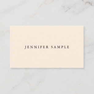 Custom Modern Simple Template Elegant Cream Color Business Card