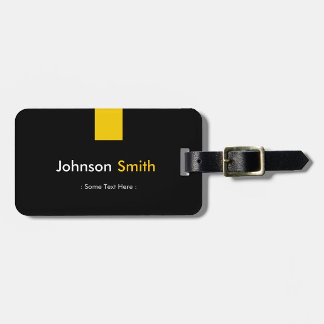 Custom Modern - Simple Yellow Colour Personal Luggage Tag (Front Horizontal)