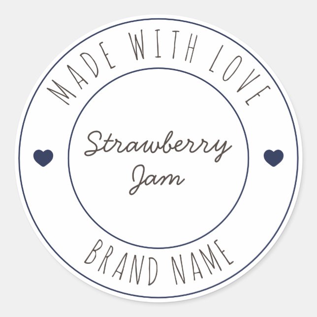 Custom Modern Strawberry Jam Canning Label (Front)