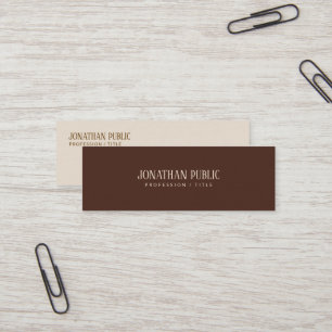 Custom Modern Stylish Brown & Beige Template Mini Mini Business Card