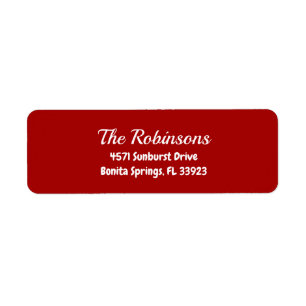 Custom Modern Stylish Dark Candy Apple Red Address