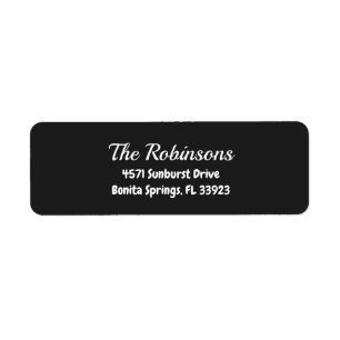 Custom Modern Stylish Eerie Black Address Label