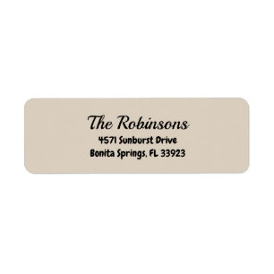 Custom Modern Stylish Natural Linen Address Label