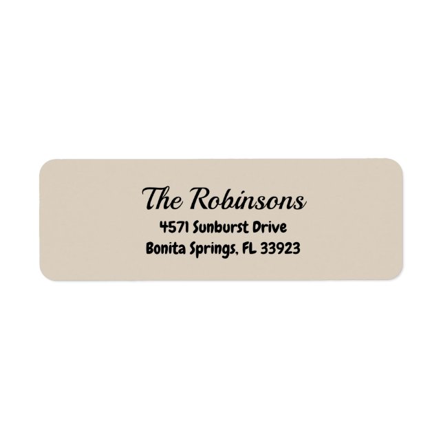Custom Modern Stylish Natural Linen Address Label (Front)