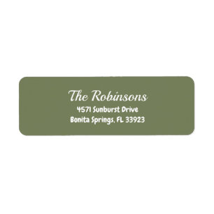Custom Modern Stylish Sage Green Address Label