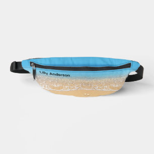 Custom Modern Summer Blue Ocean Beach Fanny Pack