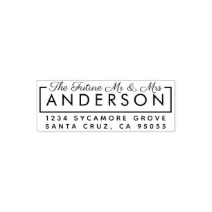 Custom Modern "The Future Mr & Mrs" Return Address Self-inking Stamp