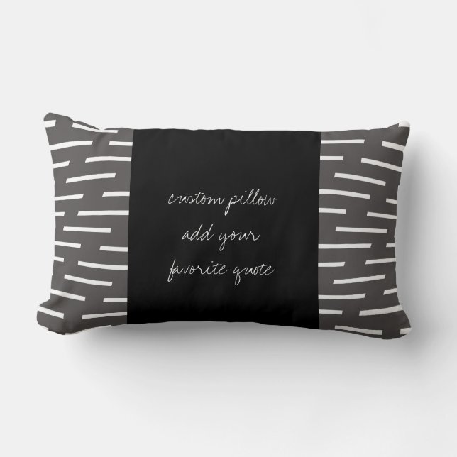 custom modern throw pillow add your quote grey (Front)