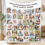 Custom Modern Trendy Family 36 Photo Collage Fleece Blanket<br><div class="desc">Cozy Memories Photo Collage Blanket Wrap yourself in warmth and cherished memories with our Cozy Memories Photo Collage Blanket. This beautifully crafted blanket is designed to showcase 36 of your favourite photos, making it the perfect personalized keepsake for any occasion. Key Features Modern and Simple Design: Our blanket features a...</div>