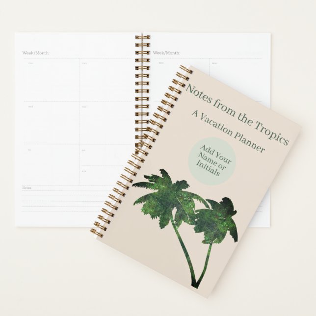 Custom Modern Tropical Vacation Trip Planner (Display)