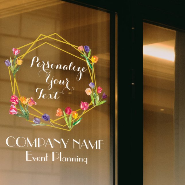 Custom Modern Tulips Gold & Black Event Planning Window Cling (Creator Uploaded)