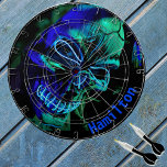 Custom Modern Turquoise Teal and Blue Skull Dartboard<br><div class="desc">Introducing our striking Turquoise Teal and Blue Skull Dartboard – a perfect blend of style and performance for dart enthusiasts of all levels! Plus you can personalize it! Your name prints in a deep, deep blue around a bottom curve. Elevate your dart game to a whole new level of cool...</div>