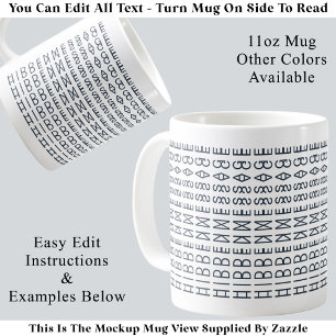 Custom Modern Typography Optical Illusion Text B Coffee Mug
