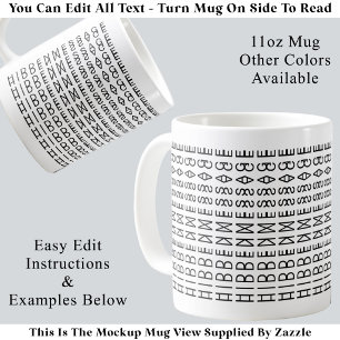 Custom Modern Typography Optical Illusion Text Bl Coffee Mug