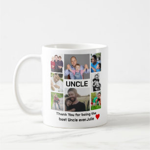 Custom modern Uncle 8 Photo Collage  Coffee Mug