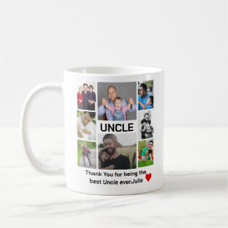 Custom modern Uncle 8 Photo Collage  Coffee Mug