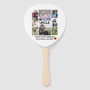Custom modern Uncle 8 Photo Collage  Hand Fan