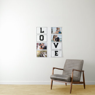 Custom Modern Valentine's Day 4 Photo Collage  Tapestry