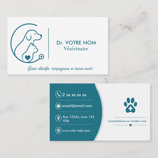 Custom Modern Veterinary Business Card (Front/Back)