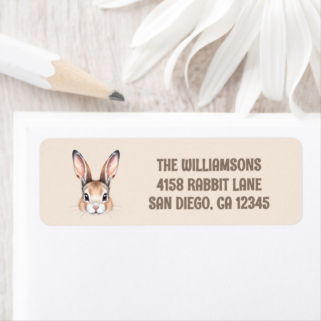 Custom Modern Watercolor Cute Easter Bunny Neutral (Insitu)