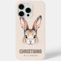 Custom Modern Watercolor Cute Easter Bunny Neutral