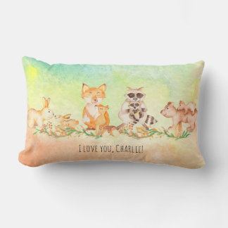 Custom Mom and Baby Animals Nursery Throw Pillow