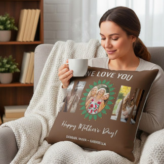 Custom MOM Collage Cushion with Names - Unique Bir