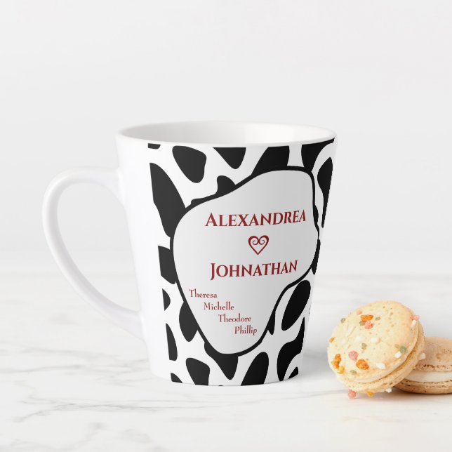 Custom Mom Dad Family Modern Personalize  Latte Mug (In Situ)