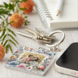 Custom Mom Daughter Best Friends Quote Floral Art Keychain<br><div class="desc">Unique double-sided keychain customizable with a photo of a mother and daughter or son best friends on the front and a lovely short poem on the back. It's adorned with a colourful field flowers border decoration, making it a fun gift for Friendship Day, a birthday, Christmas stocking stuffer, or a...</div>
