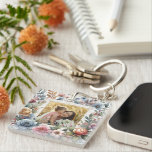 Custom Mom Daughter Best Friends Quote Floral Art Keychain<br><div class="desc">Unique double-sided keychain customizable with a photo of a mother and daughter or son best friends on the front and a lovely short poem on the back. It's adorned with a colourful field flowers border decoration, making it a fun gift for Friendship Day, a birthday, Christmas stocking stuffer, or a...</div>