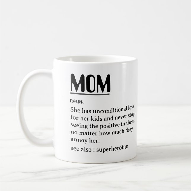 Custom Mom Definition For Mother's Day Coffee Mug (Left)