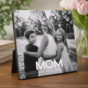 Custom Mom Established Modern Bold Plaque
