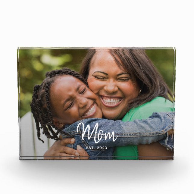 Custom Mom Established Modern Script Photo (Front)
