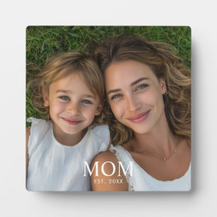 Custom Mom Established Modern Script Photo  Plaque