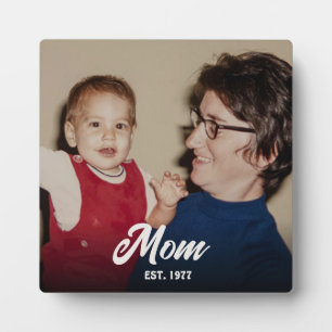 Custom Mom Established Modern Script Plaque