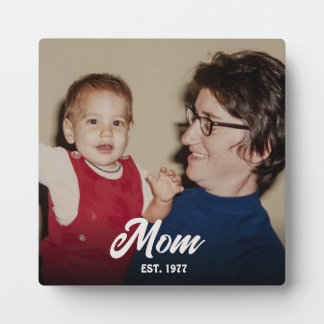 Custom Mom Established Modern Script Plaque